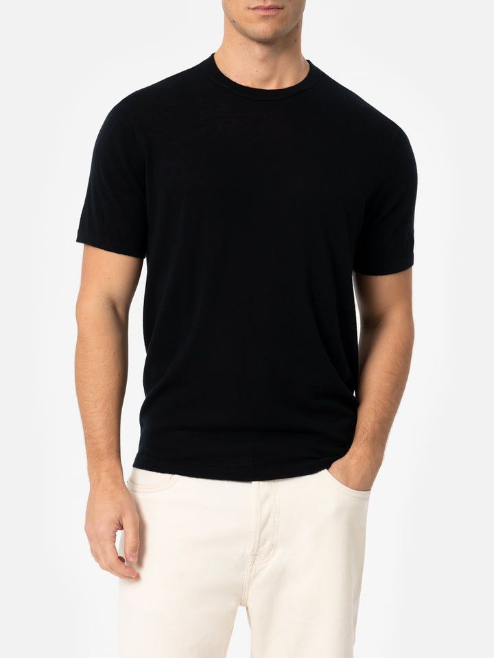 Man black cashmere blend t-shirt Scott - MC2 Saint Barth