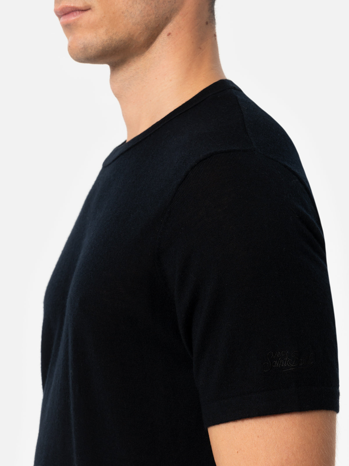 Man black cashmere blend t-shirt Scott - MC2 Saint Barth