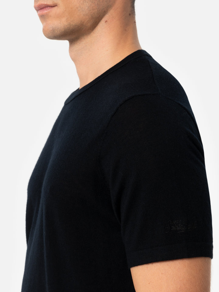 Man black cashmere blend t-shirt Scott - MC2 Saint Barth