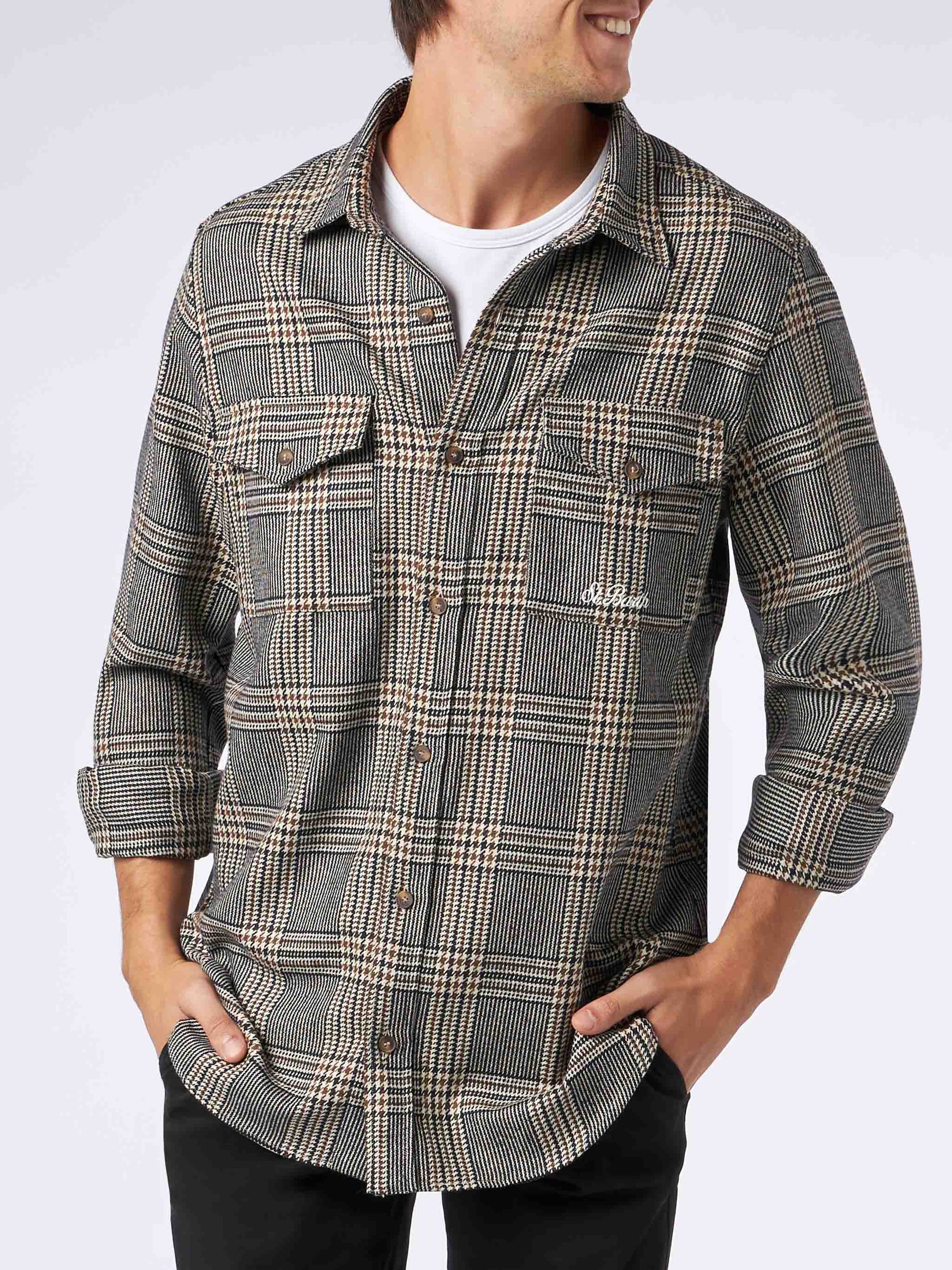 Man wooly shirt with Prince of Wales pattern - MC2 Saint Barth