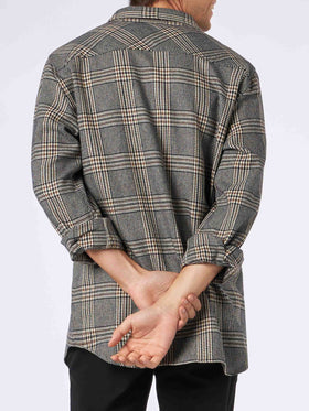 Man wooly shirt with Prince of Wales pattern - MC2 Saint Barth
