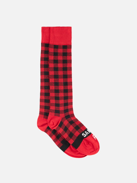 Man long socks with red and black check pattern - MC2 Saint Barth