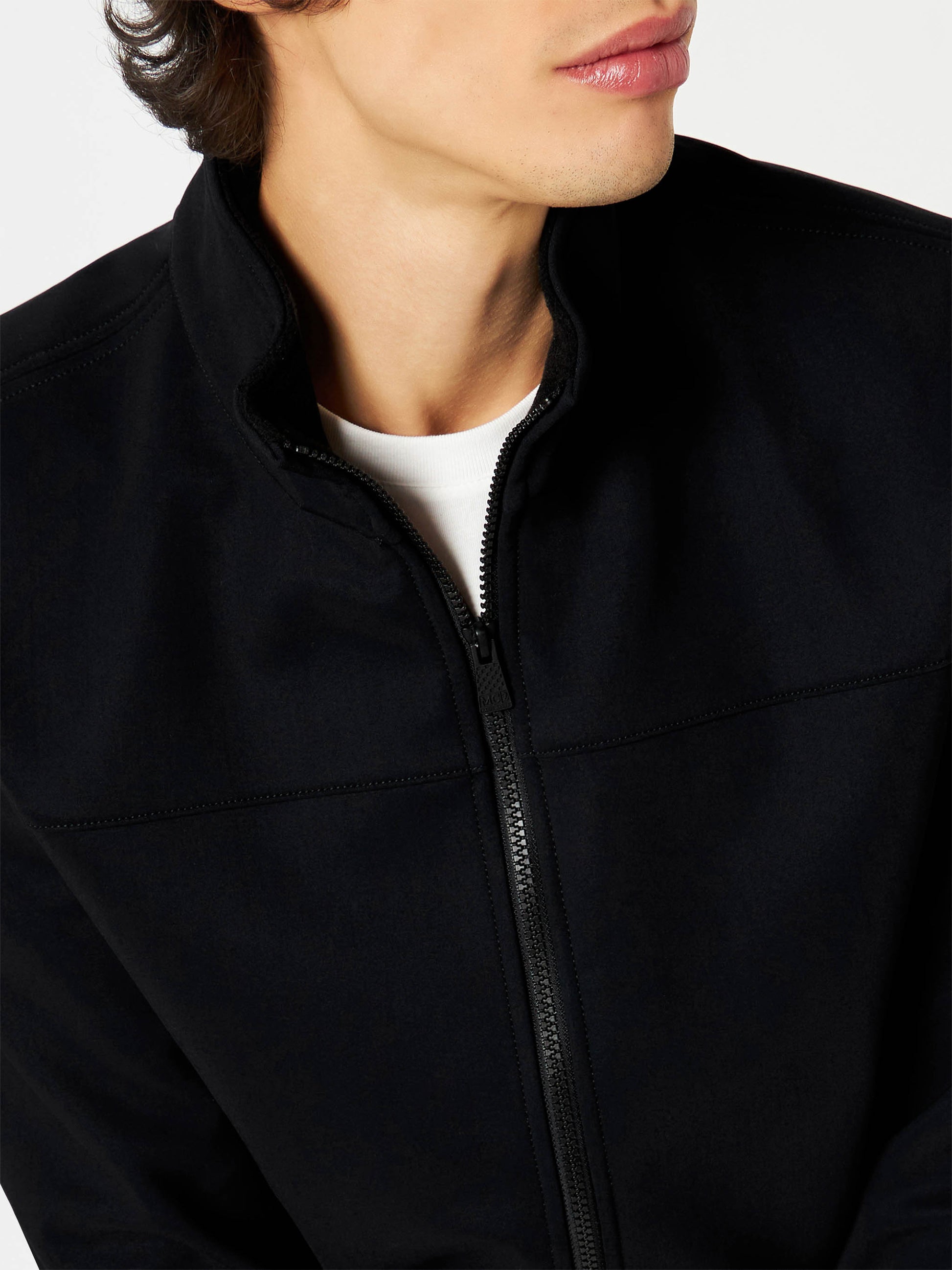 Man mid-weight black bomber jacket Traveler - MC2 Saint Barth