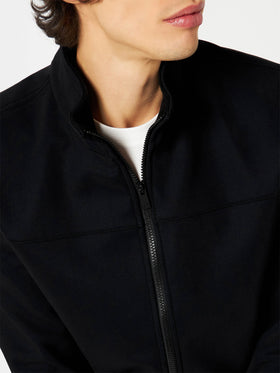Man mid-weight black bomber jacket Traveler - MC2 Saint Barth