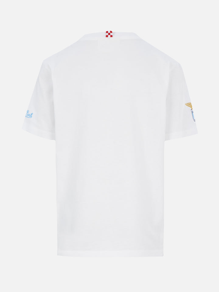 Boy cotton t-shirt with Di Padre in Figlio embroidery | SS LAZIO SPECIAL EDITION - MC2 Saint Barth