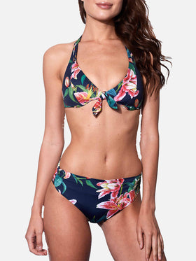 Blue tropical print bikini with triangle top - MC2 Saint Barth