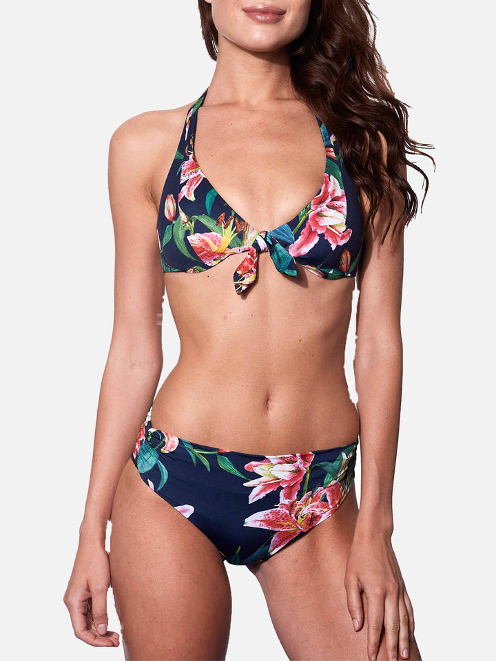Blue tropical print bikini with triangle top - MC2 Saint Barth