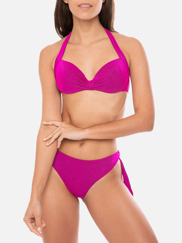 Fuchsia plissé bralette bikini - MC2 Saint Barth