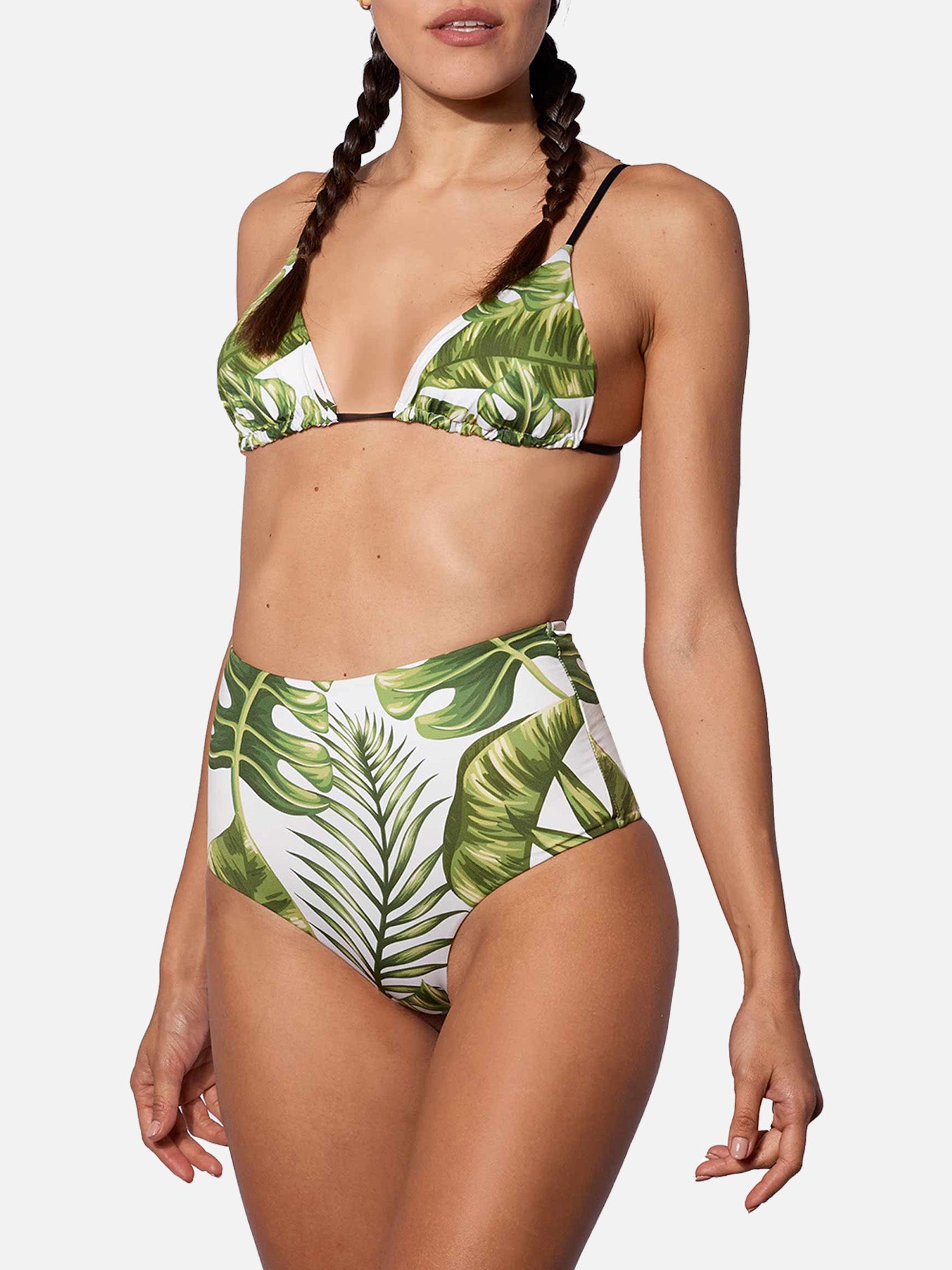 Triangle bikini tropical leaves jumbo print - MC2 Saint Barth