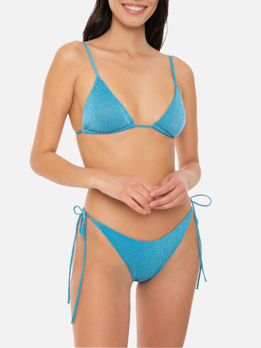 Light blue lurex triangle bikini - MC2 Saint Barth