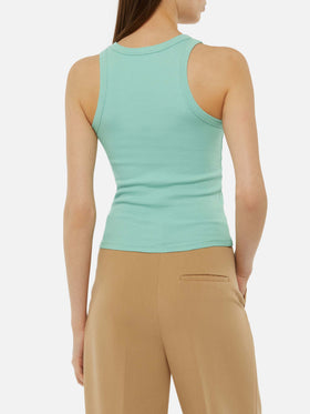 Ada sage green ribbed cotton tank top - MC2 Saint Barth