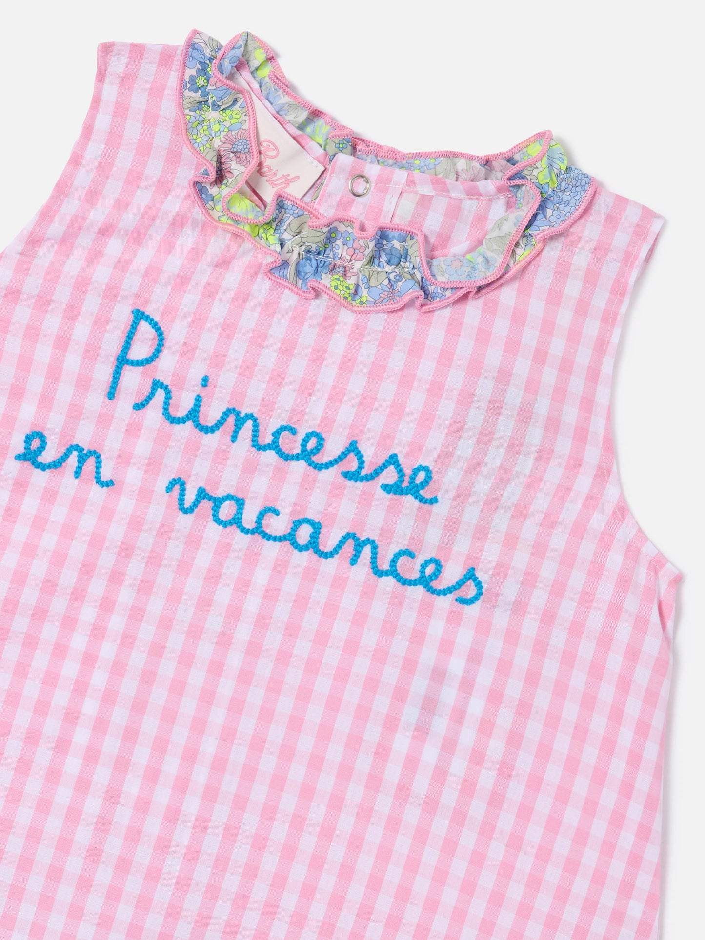 Abbie top and bloomer set with Principesse en vacances embroidery | Made with Liberty Fabric