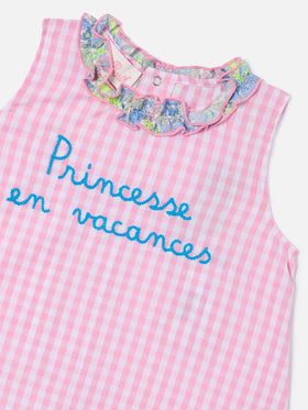 Abbie top and bloomer set with Principesse en vacances embroidery | Made with Liberty Fabric