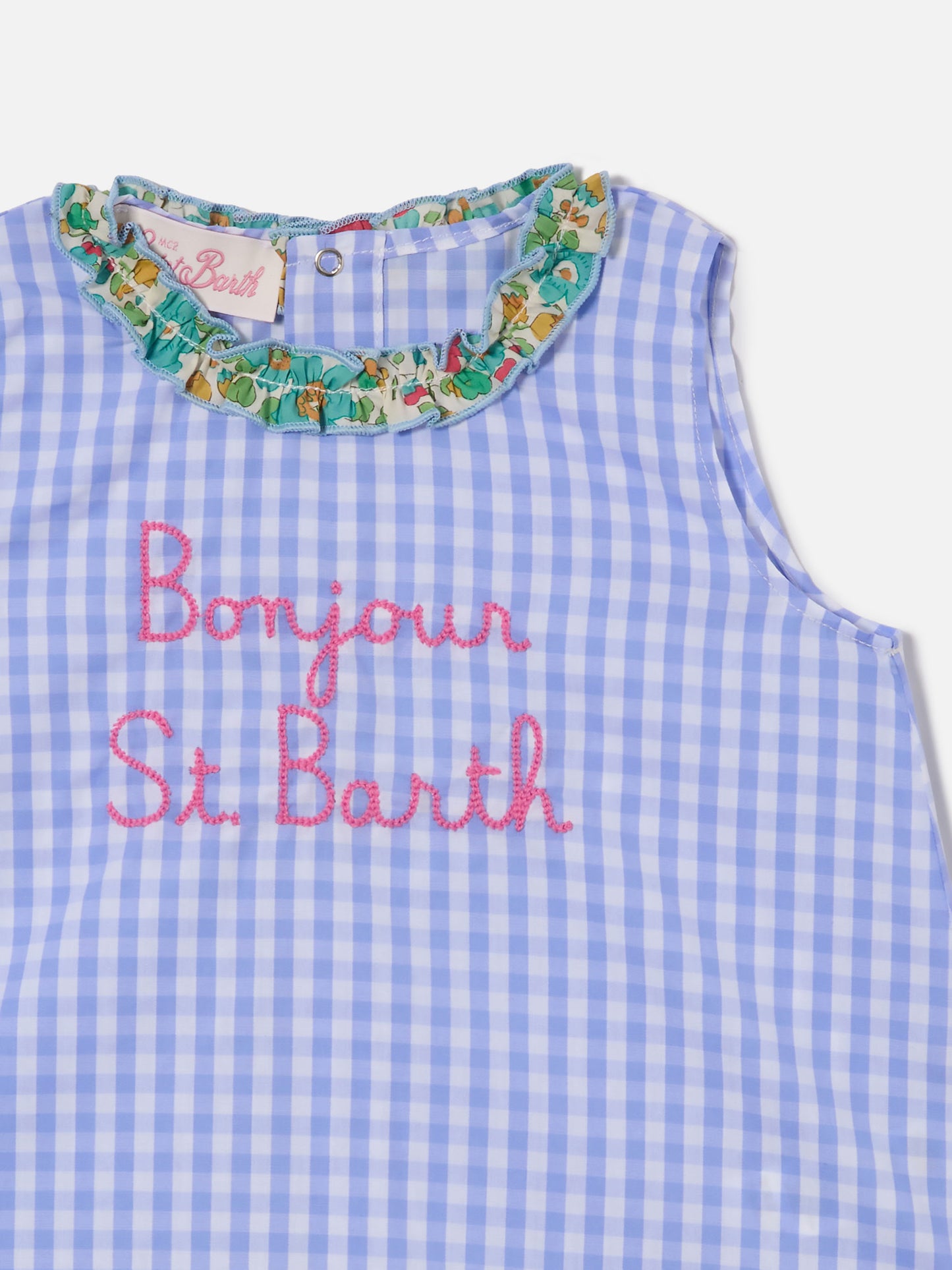 Abbie top and bloomer set with Bonjour St. Barth embroidery | Made with Liberty Fabric