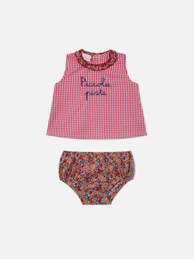 Abbie top and bloomer set with Piccola peste embroidery | Made with Liberty Fabric