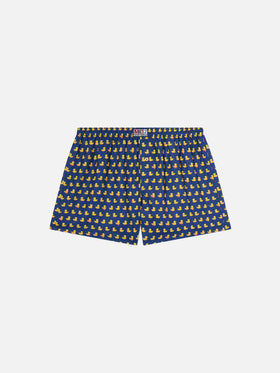 Navy blue Adam cotton boxer with ducky print