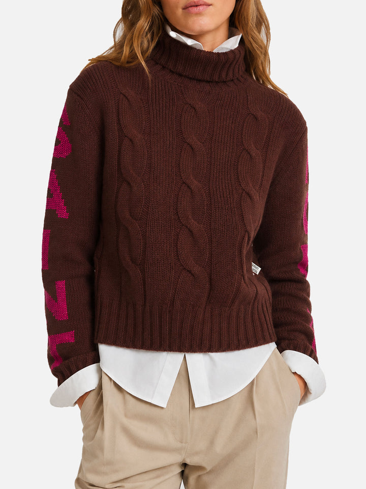 Maglione Adler collo alto con jacquard Saint Moritz