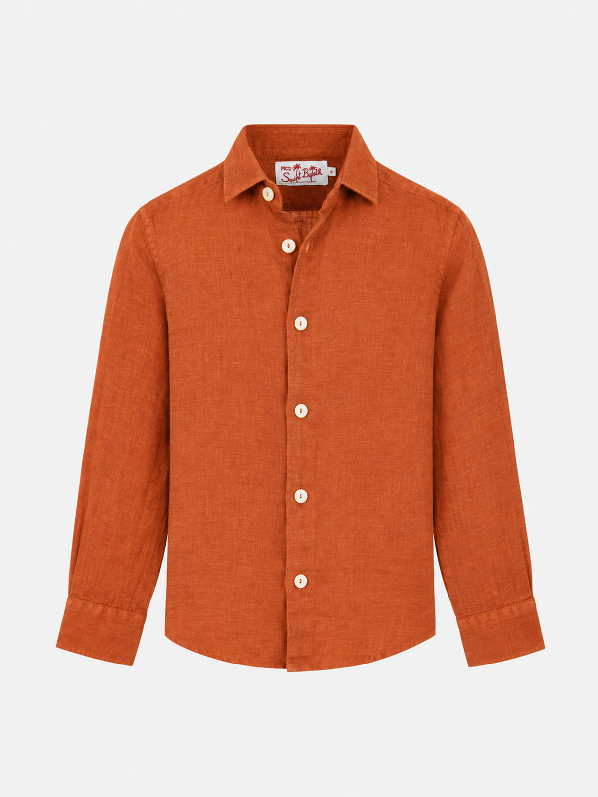 Chemise Agnes en lin orange 