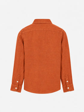 Chemise Agnes en lin orange 