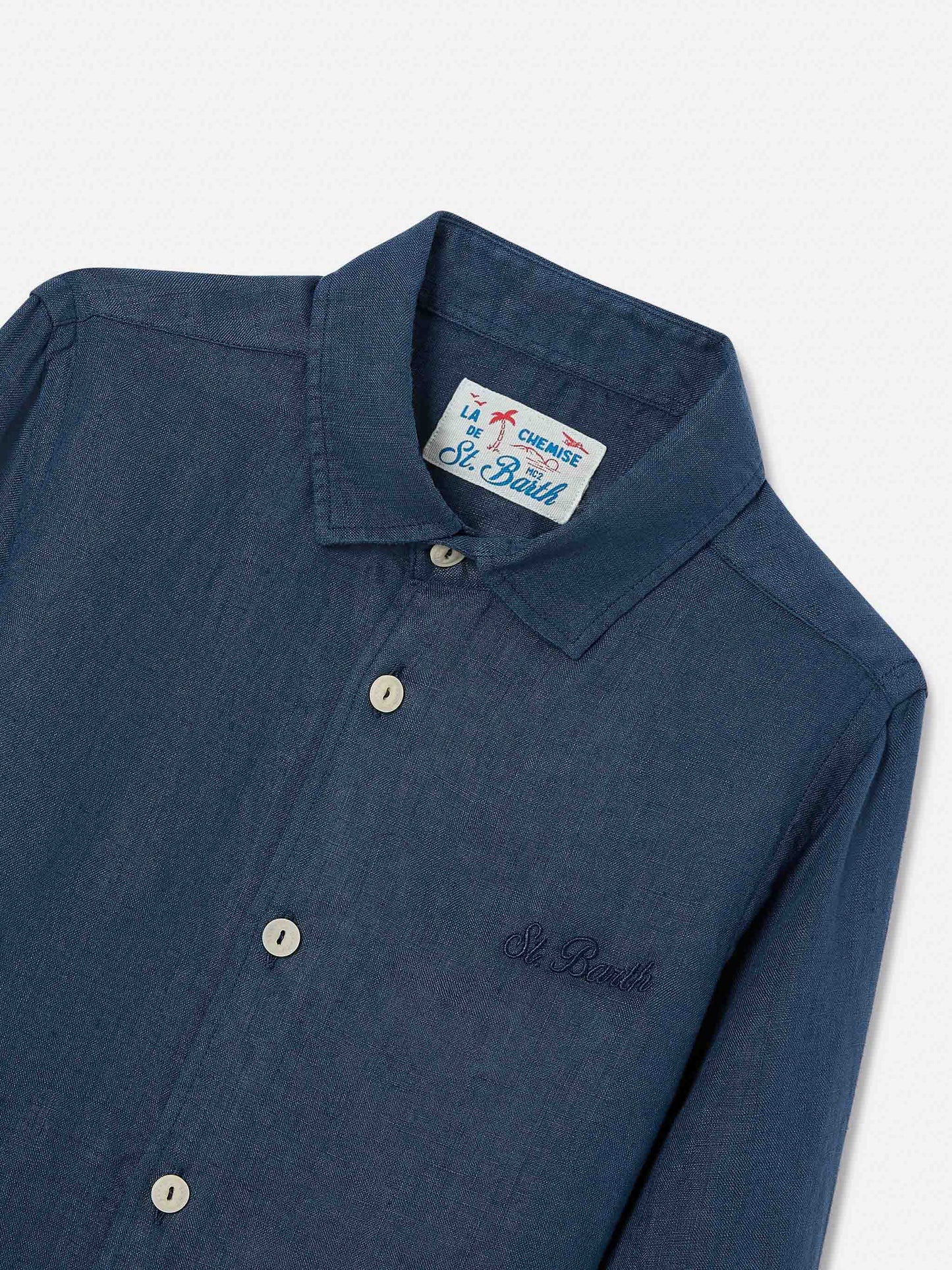 Navy blue blue Agnes shirt in linen