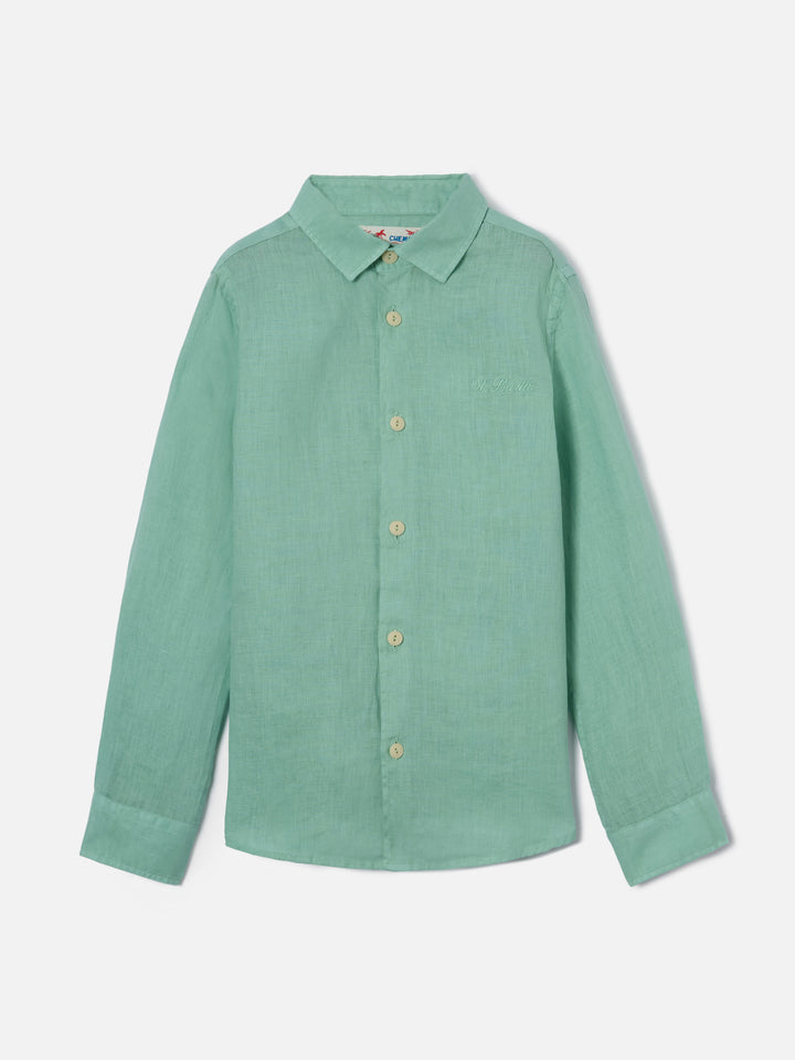Sage green Agnes shirt in linen