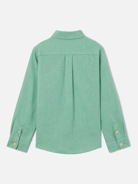 Camisa Agnes verde salvia en lino 
