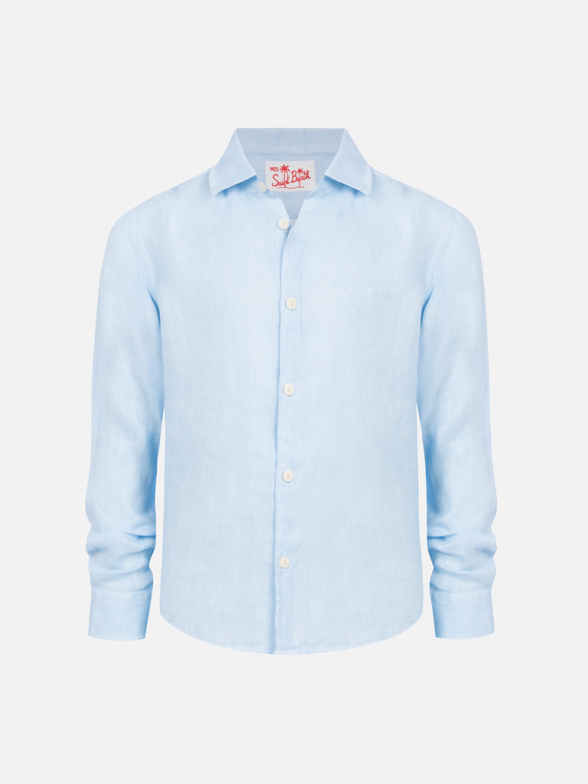 Agnes light blue linen shirt - MC2 Saint Barth