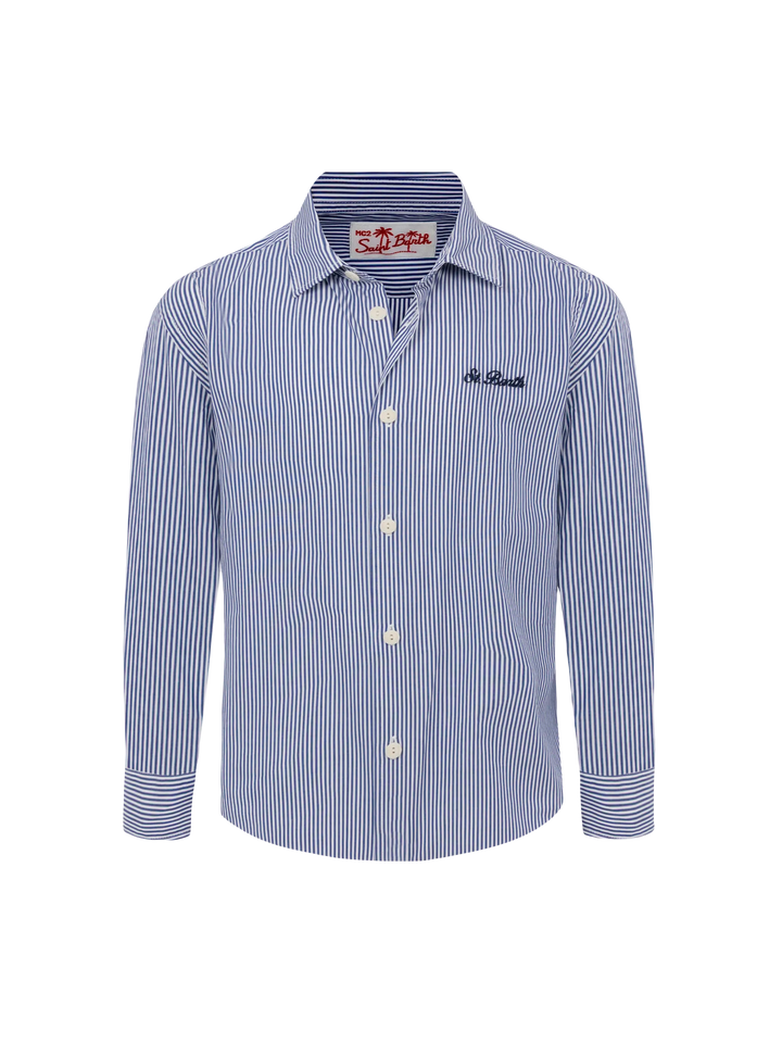 Agnes navy blue cotton shirt with Snoopy print | SNOOPY PEANUTS® SPECIAL EDITION - MC2 Saint Barth