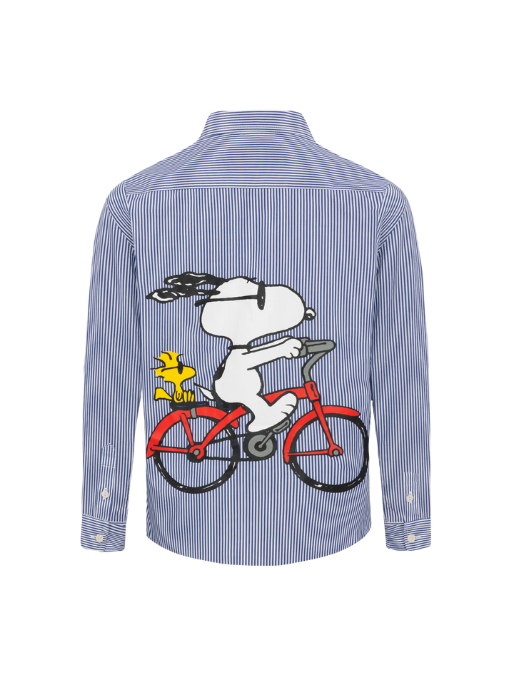 Agnes navy blue cotton shirt with Snoopy print | SNOOPY PEANUTS® SPECIAL EDITION - MC2 Saint Barth