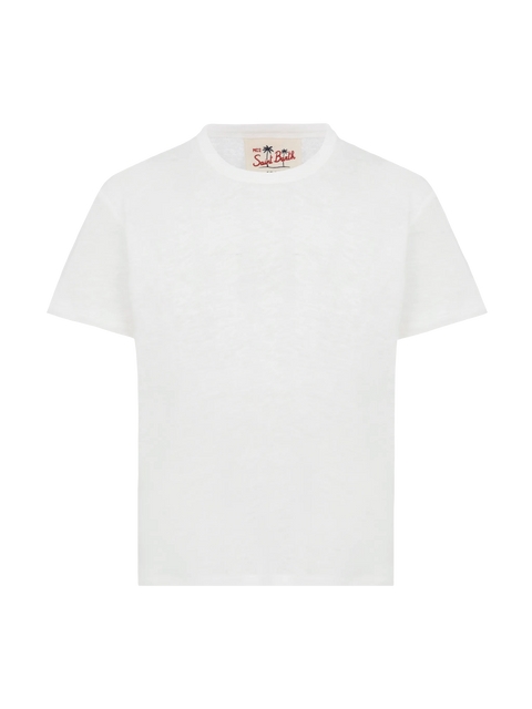 Alex kid white linen jersey t-shirt - MC2 Saint Barth