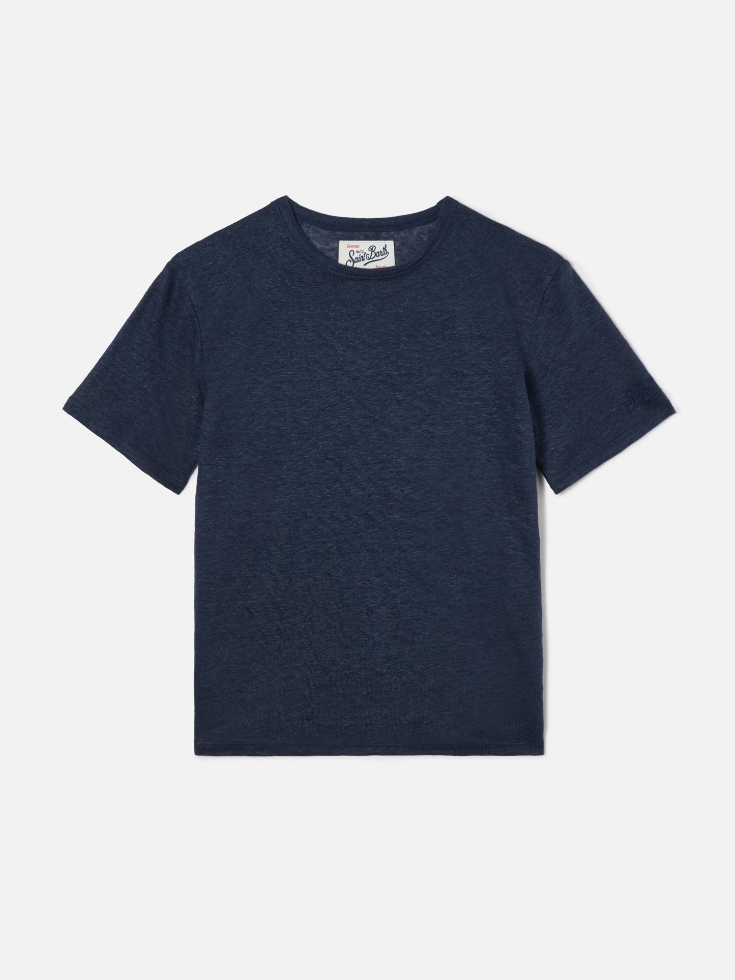 T-shirt Alex in puro lino blu navy