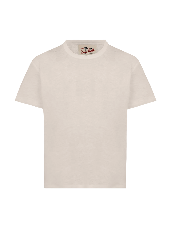 Alex kid off-white linen jersey t-shirt - MC2 Saint Barth