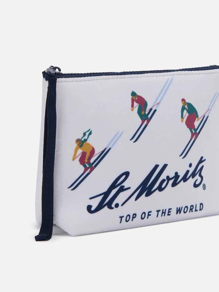 Aline Pouch in wool-effect fabric with St. Moritz print | ST. MORITZ TOP OF THE WORLD SPECIAL EDITION