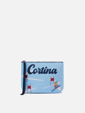 Aline-Pouch aus Stoff in Wolloptik mit Cortina-Print