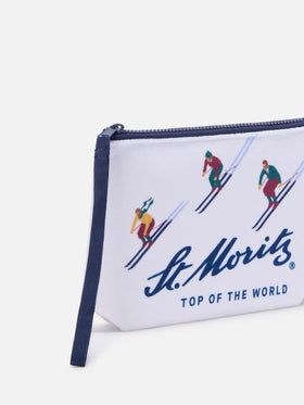 Aline pochette écru avec imprimé St. Moritz | Special edition 