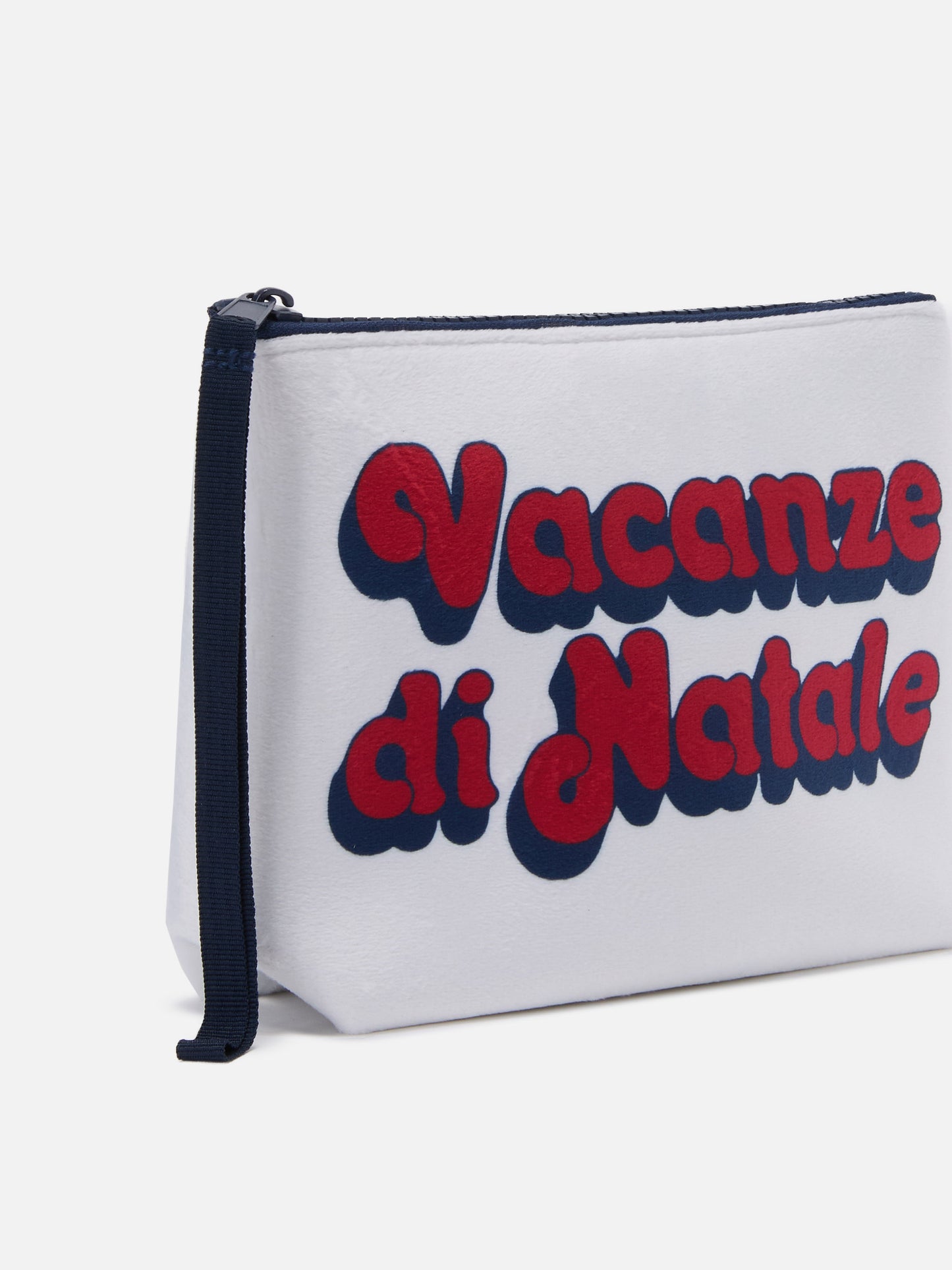 Aline-Pouch aus weißem Wollimitat mit Weihnachtsmotiv | VACANZE DI NATALE SPECIAL EDITION