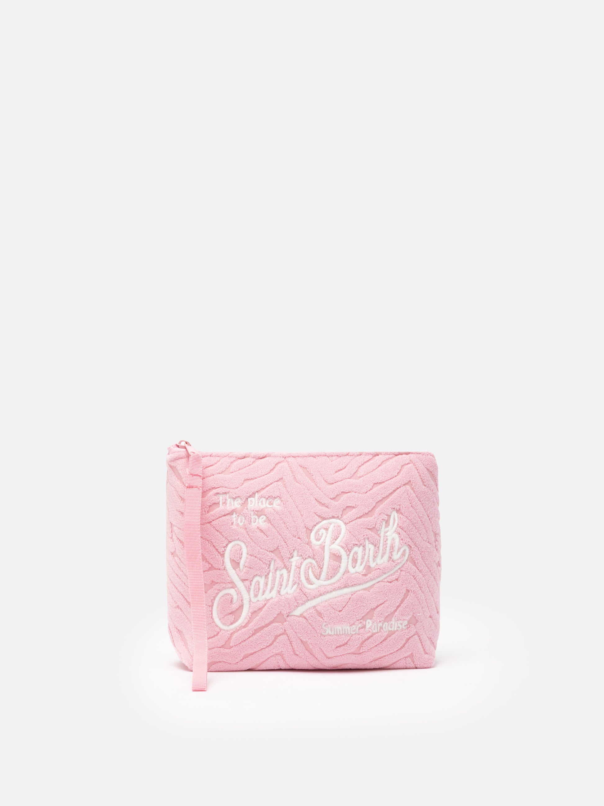 Aline pink zebra embossed terry pochette - MC2 Saint Barth