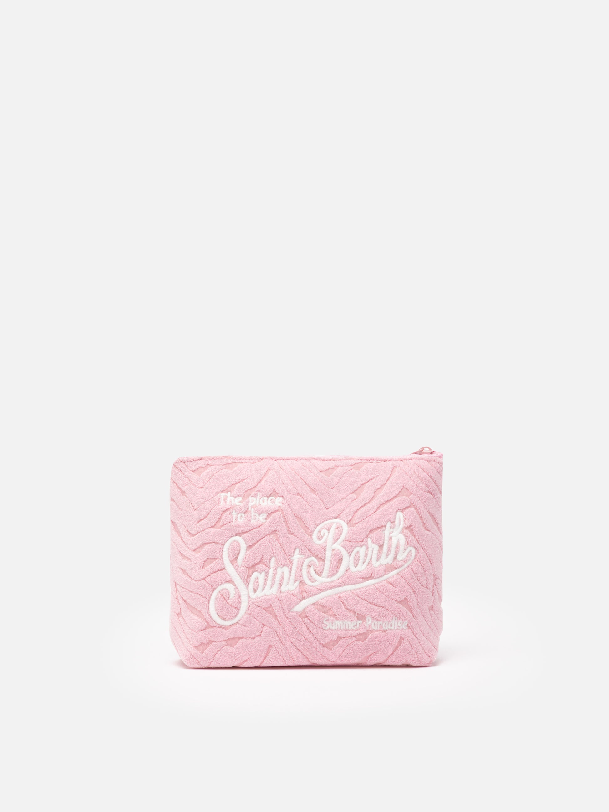Aline pink zebra embossed terry pochette - MC2 Saint Barth
