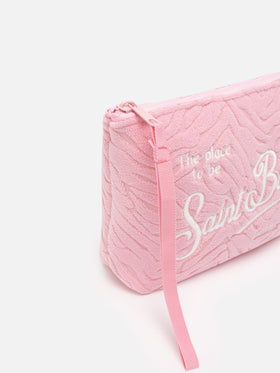 Aline pink zebra embossed terry pochette - MC2 Saint Barth