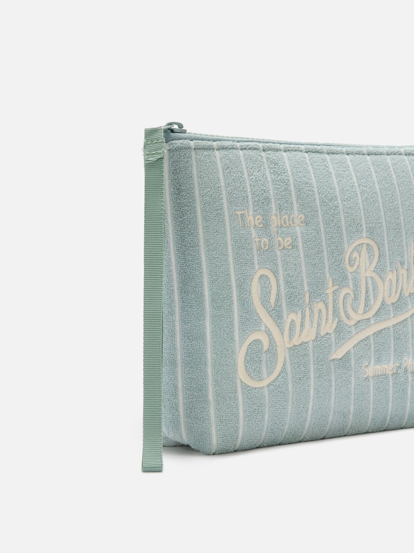 Pochette Aline effetto spugna con fantasia a righe in rilievo