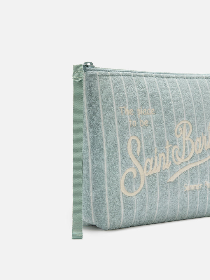 Pochette Aline effetto spugna con fantasia a righe in rilievo