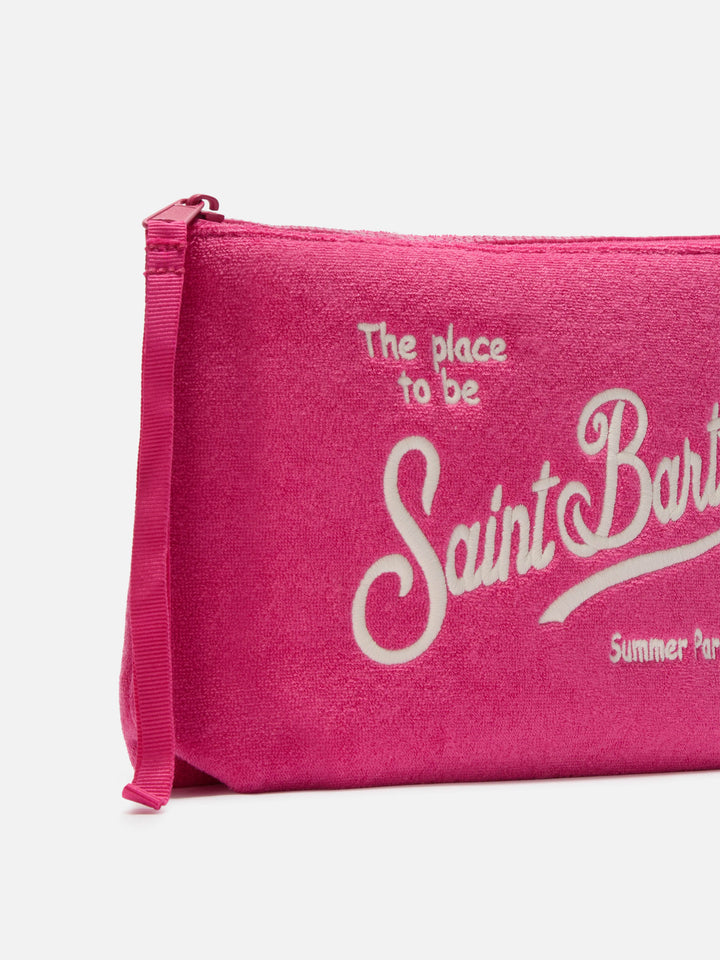 Pochette Aline effetto spugna rosa