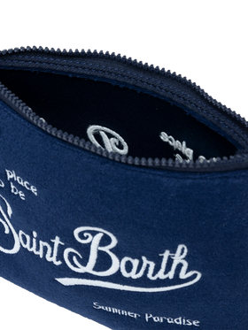 Aline navy blue embossed terry pochette - MC2 Saint Barth