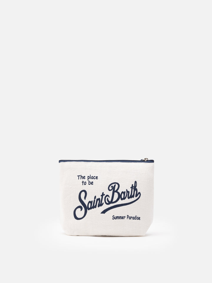 Aline off-white linen pochette - MC2 Saint Barth