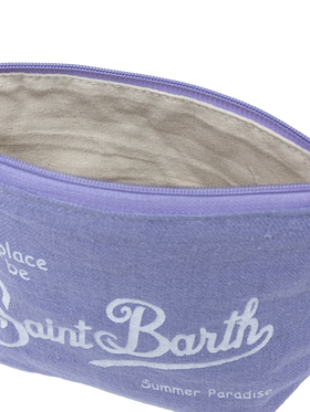 Aline lilac linen pochette - MC2 Saint Barth