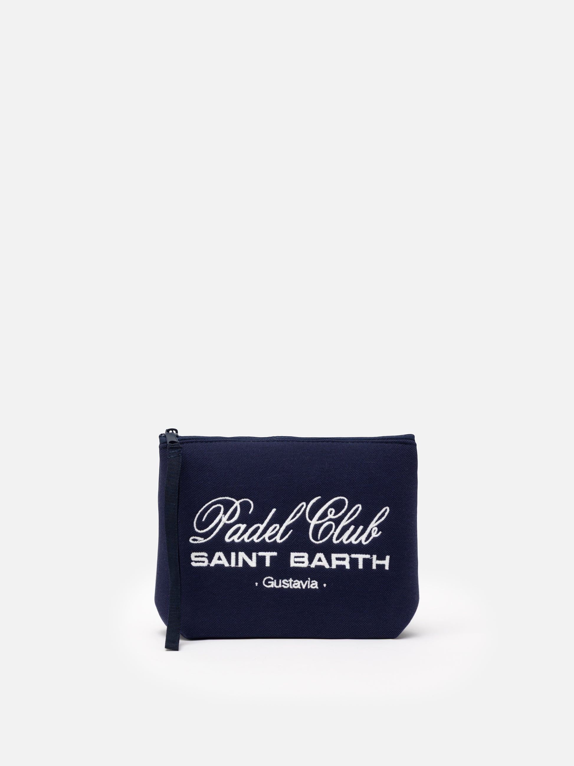 Aline navy blue piquet pochette with Padel Club Saint Barth embroidery - MC2 Saint Barth
