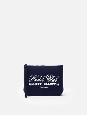 Aline navy blue piquet pochette with Padel Club Saint Barth embroidery - MC2 Saint Barth