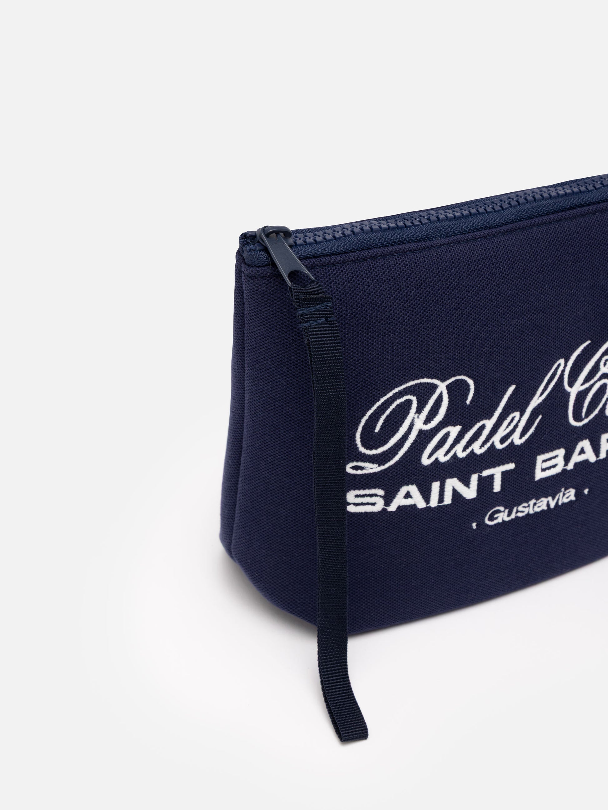 Aline navy blue piquet pochette with Padel Club Saint Barth embroidery - MC2 Saint Barth