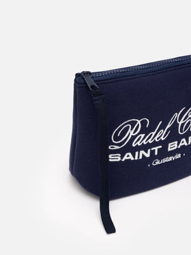 Aline navy blue piquet pochette with Padel Club Saint Barth embroidery - MC2 Saint Barth