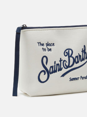 Pochette Aline bianca con effetto piquet